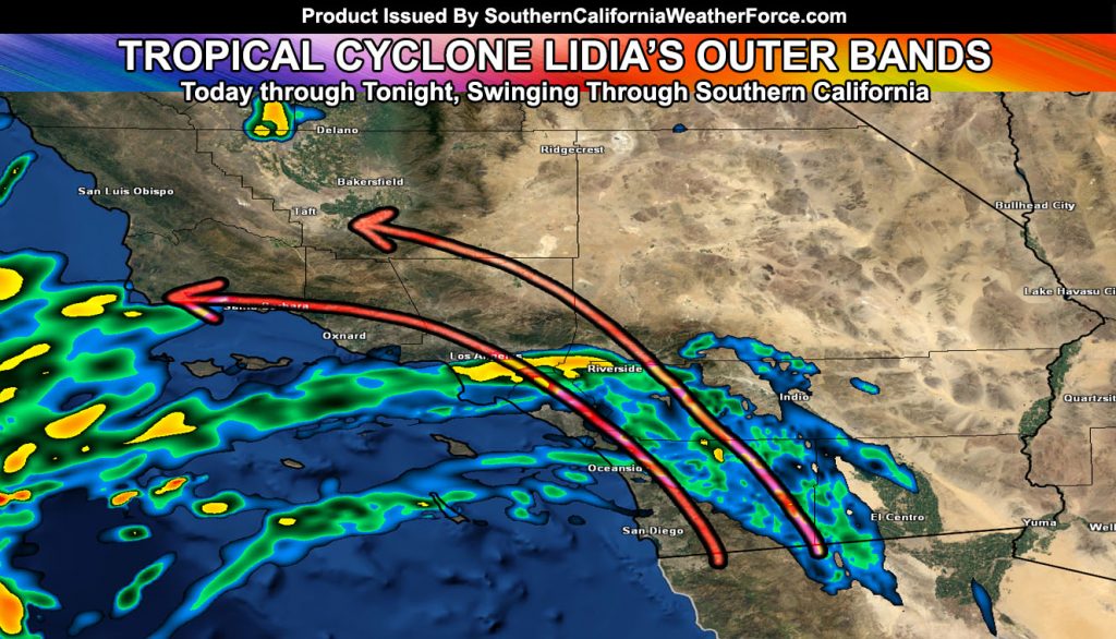 Details Tropical Cyclone Lidia To Affect Southern California Today
