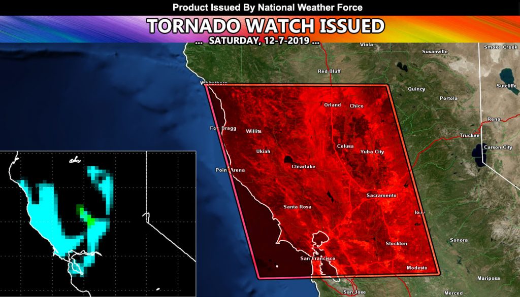 Tornado Watch Issued From Bay Area to Mainly Sacramento Valley