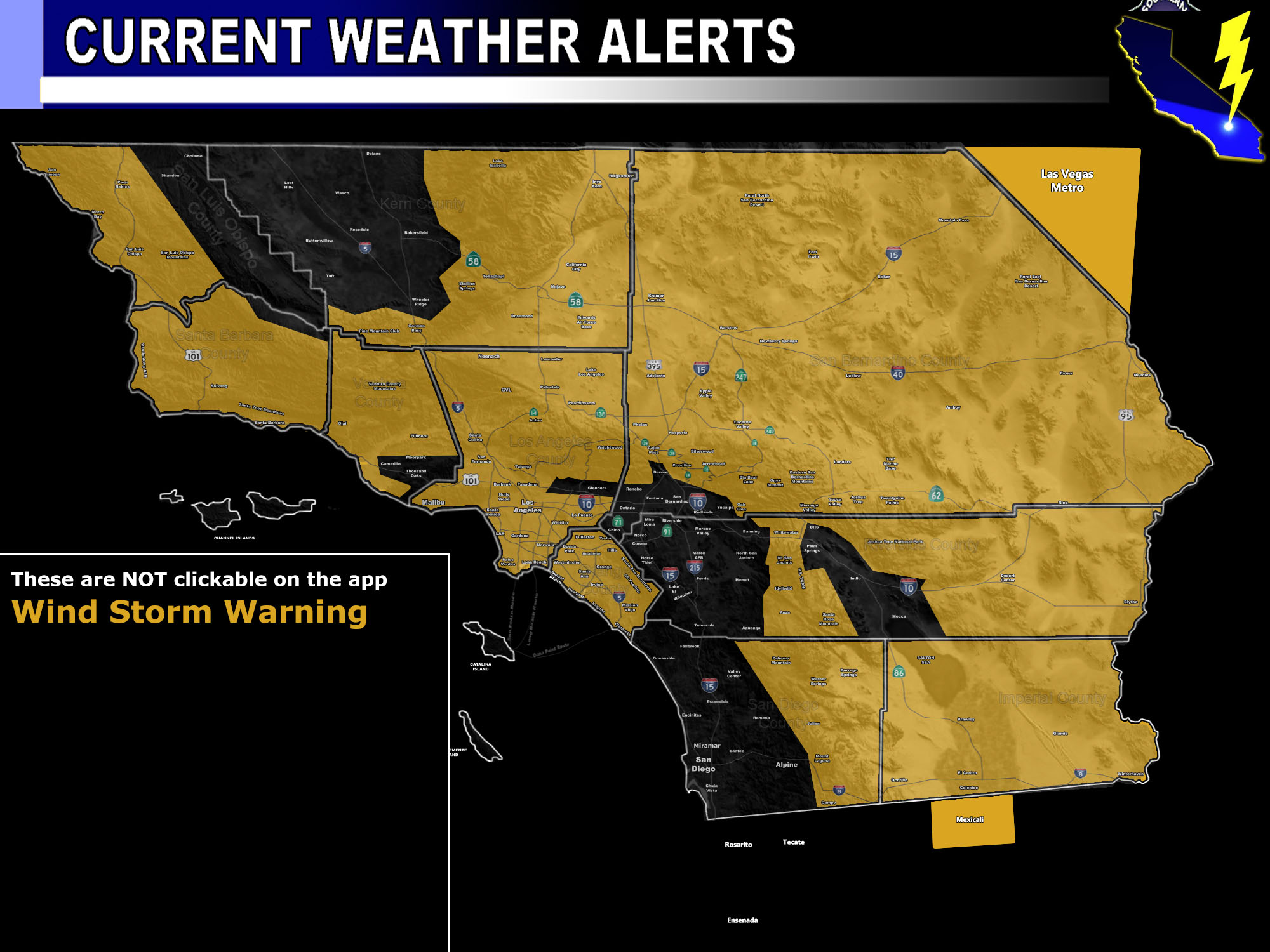 Wind Storm Warning Southern California Weather Force