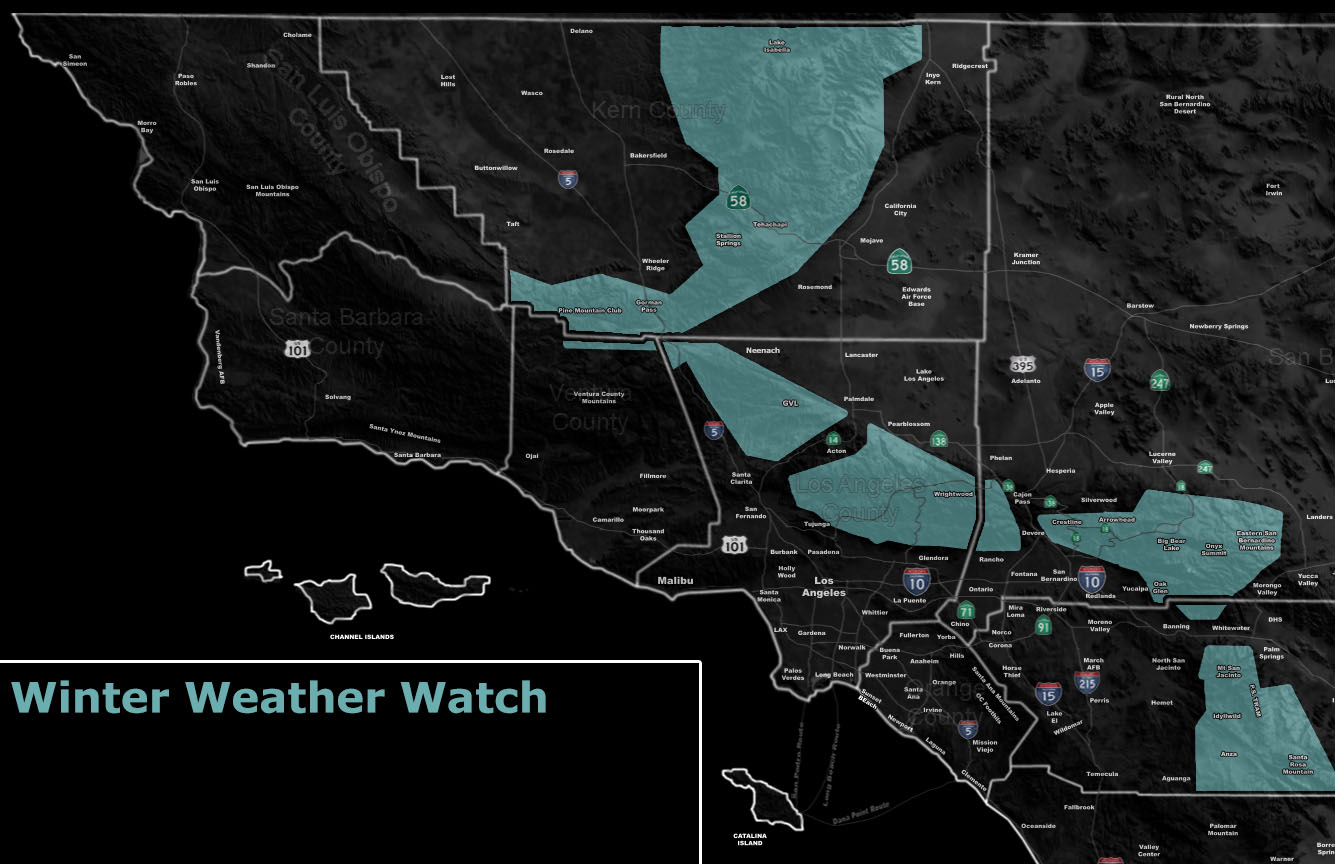 Winter Weather Watch Southern California Weather Force