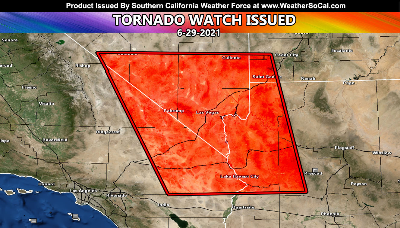 Tornado Watch Issued For Las Vegas Metro; Pacific Northwest Heatwave