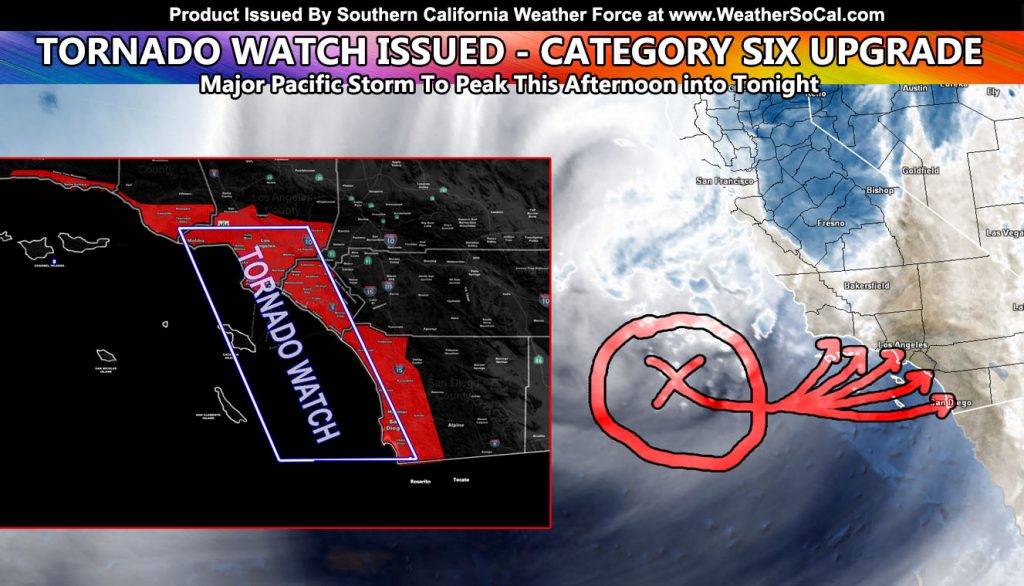 Tornado Watch Issued For Southern California Metro Areas From Coast to