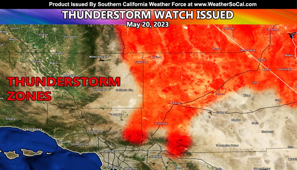 Thunderstorm Watch Issued for Parts of The High Desert, Wrightwood, Big ...