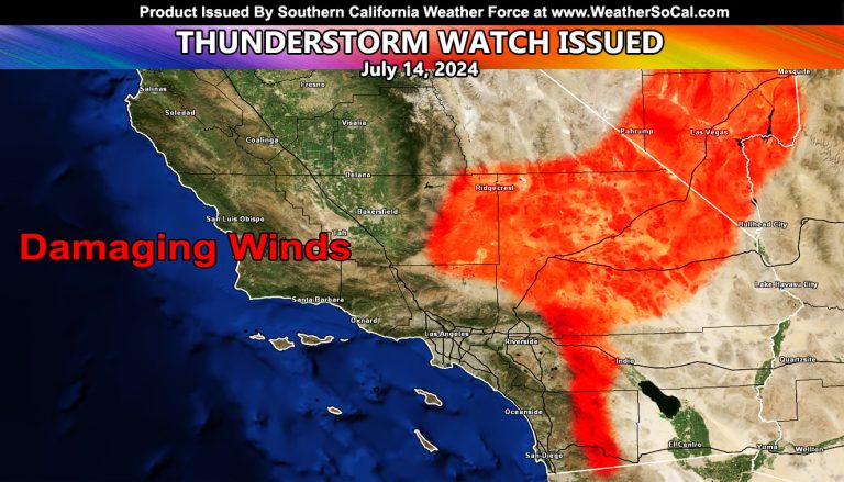 Thunderstorm Watch Issued for Southern California Mountain and Desert Zones, including Las Vegas