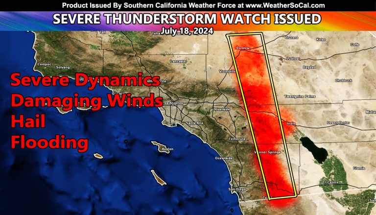 Severe Thunderstorm Watch Issued For Mountains of San Diego, Riverside, Big Bear, Lucerne, and Barstow