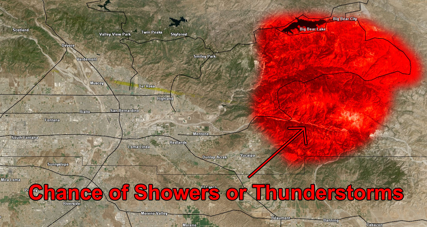 Weather Advisory Issued for the Eastern San Bernardino Mountains, Forest Falls to Big Bear